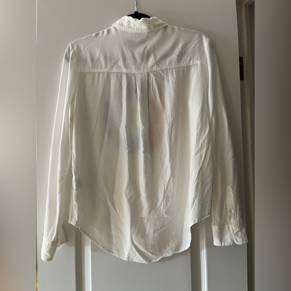 Desigual White Button-Up Shirt with Colorful Design Small - Picture 6 of 9